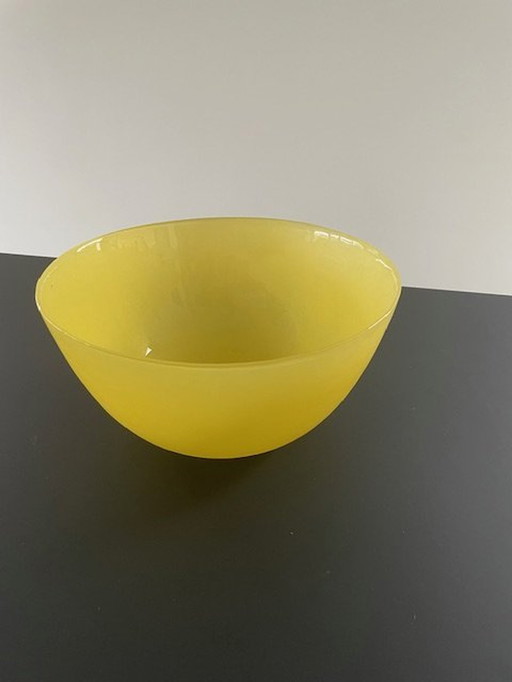 Bowl Executed In Yellow Frosted Glass