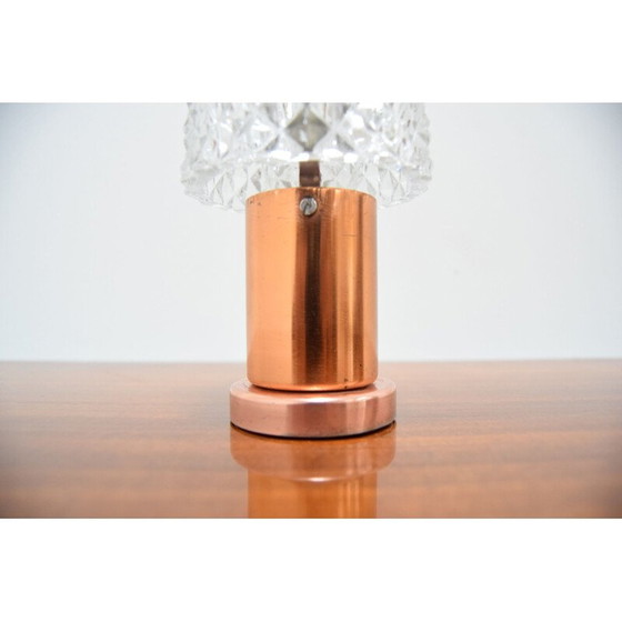 Image 1 of Vintage table lamp in copper and cut glass by Kamenicky Senov, Czechoslovakia 1970
