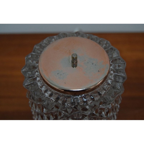 Image 1 of Vintage table lamp in copper and cut glass by Kamenicky Senov, Czechoslovakia 1970
