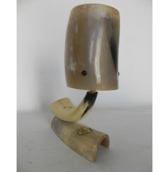 Image 1 of Lampada da scrivania vintage realizzata con corna