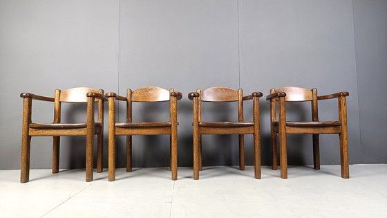 Image 1 of Fauteuils vintage en bois fabriqués en Belgique, années 1970