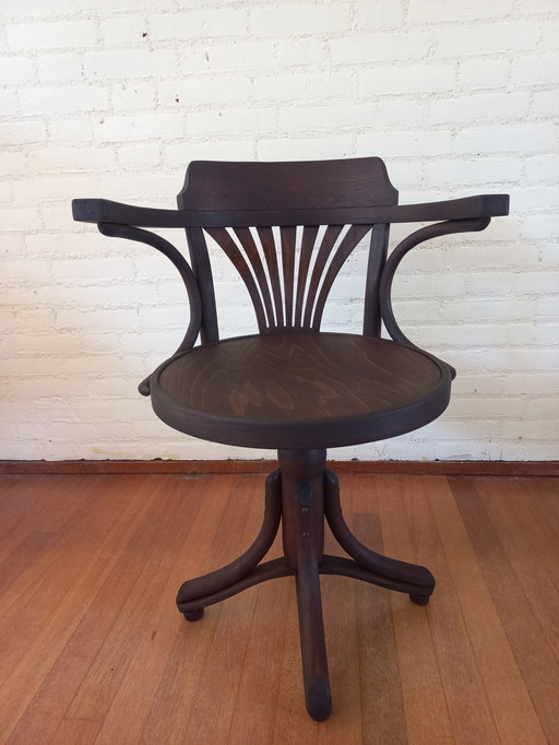 Wooden swivel captain's chair