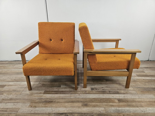 Pair Of 1960S Mid Century Upholstered Armchairs