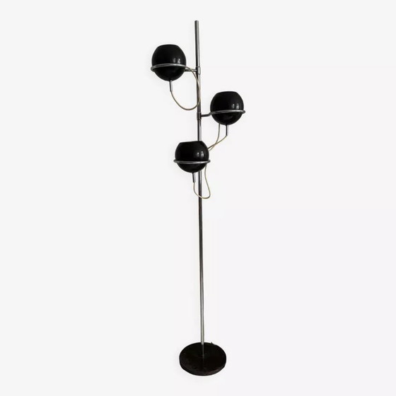 Image 1 of Monix Vintage Floor Lamp, Chrome And Brown Lacquered Metal