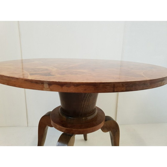 Image 1 of Tavolo con piedistallo in legno d'epoca, 1940