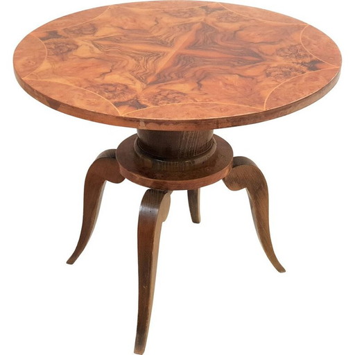 Vintage wooden pedestal table, 1940