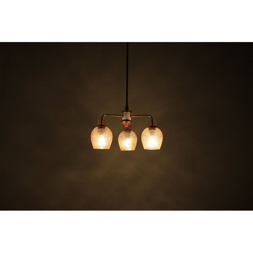 Vintage glass and plastic chandelier, Czech Republic 1960