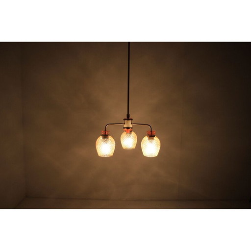 Vintage glass and plastic chandelier, Czech Republic 1960