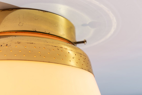 Image 1 of Itsu Opaline and Brass Ceiling Light