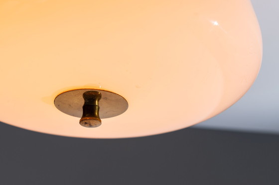 Image 1 of Itsu Opaline and Brass Ceiling Light