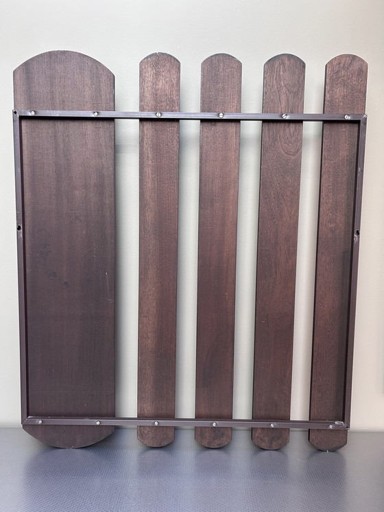 Image 1 of Vintage Wall Coat Rack With Mirror