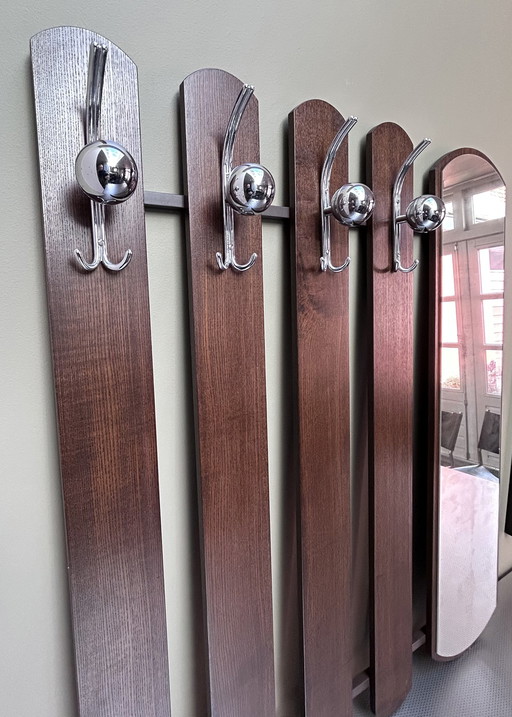 Vintage Wall Coat Rack With Mirror