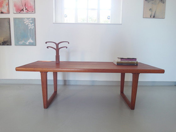 Image 1 of Table basse vintage avec plateau en teck massif