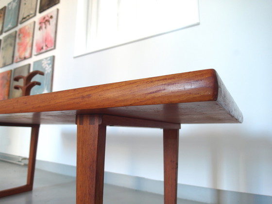 Image 1 of Table basse vintage avec plateau en teck massif