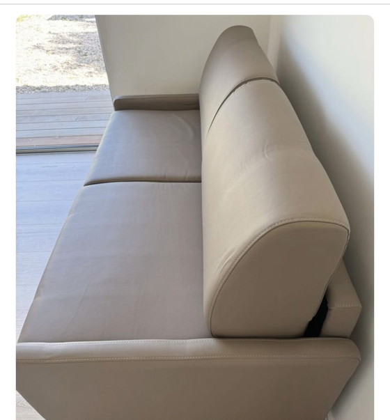 Image 1 of Sofa Bed Simili Cuir Taupe