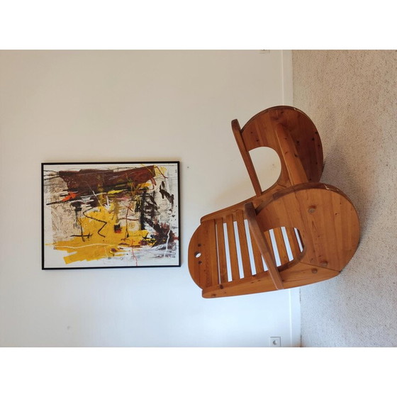 Image 1 of Vintage pine rocking chair, 1970