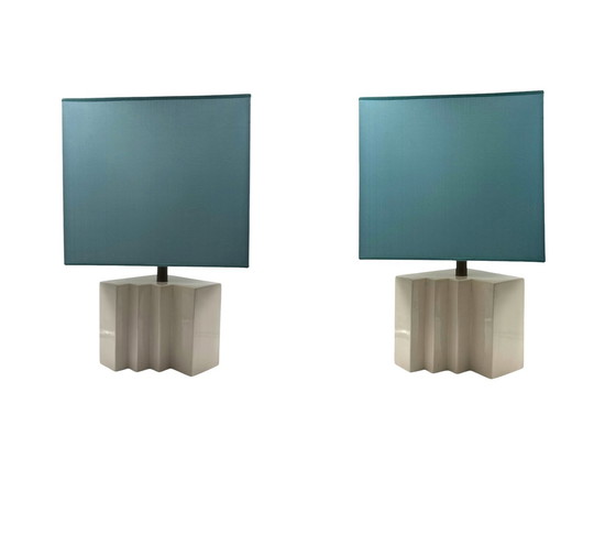 Image 1 of Hollywood Regency Set di 2 lampade da tavolo in ceramica, Francia anni &#39;70