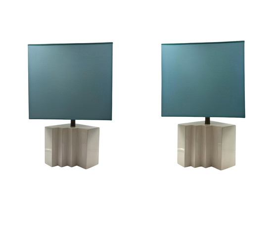 Image 1 of Hollywood Regency Set di 2 lampade da tavolo in ceramica, Francia anni &#39;70