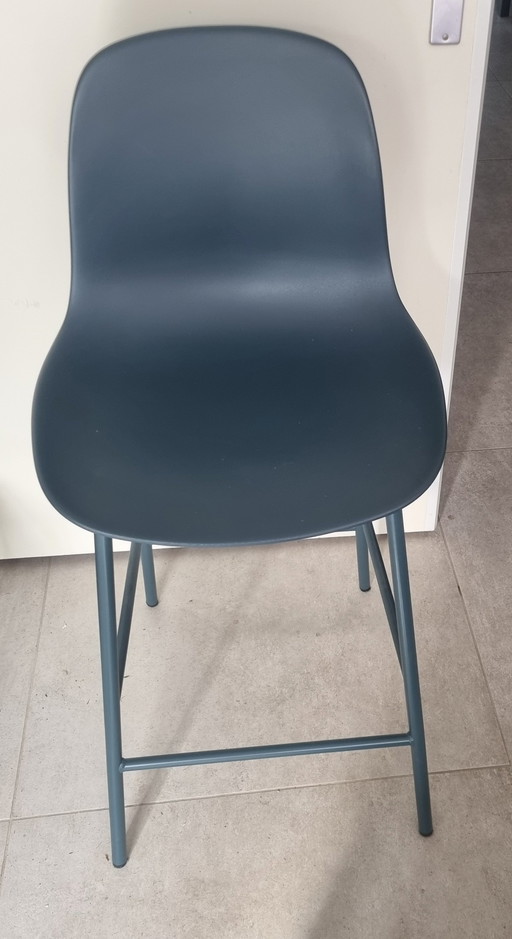 Norman Copenhagen Form Chair 65 Cm High Back Steel Blue