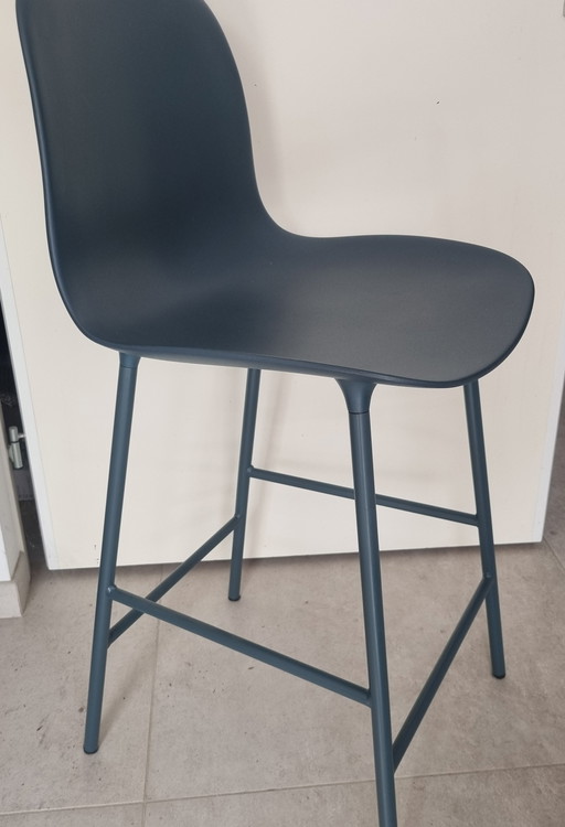 Norman Copenhagen Form Chair 65 Cm High Back Steel Blue