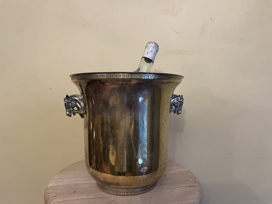 Image 1 of Champagne Cooler Wine Cooler Silvered Louis Roederer With Horse Heads