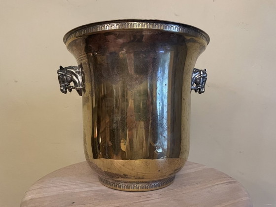 Image 1 of Champagne Cooler Wine Cooler Silvered Louis Roederer With Horse Heads