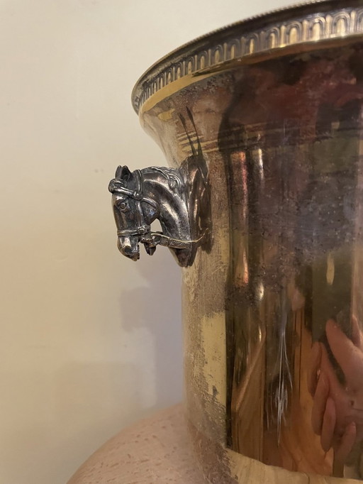 Champagne Cooler Wine Cooler Silvered Louis Roederer With Horse Heads