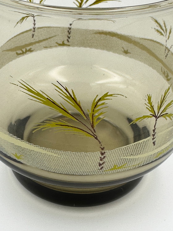 Image 1 of Verres tropicaux en verre fumé 1960