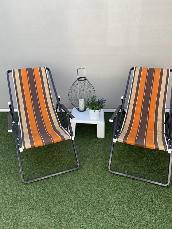 Image 1 of 2 pieces space age Lounge garden chairs