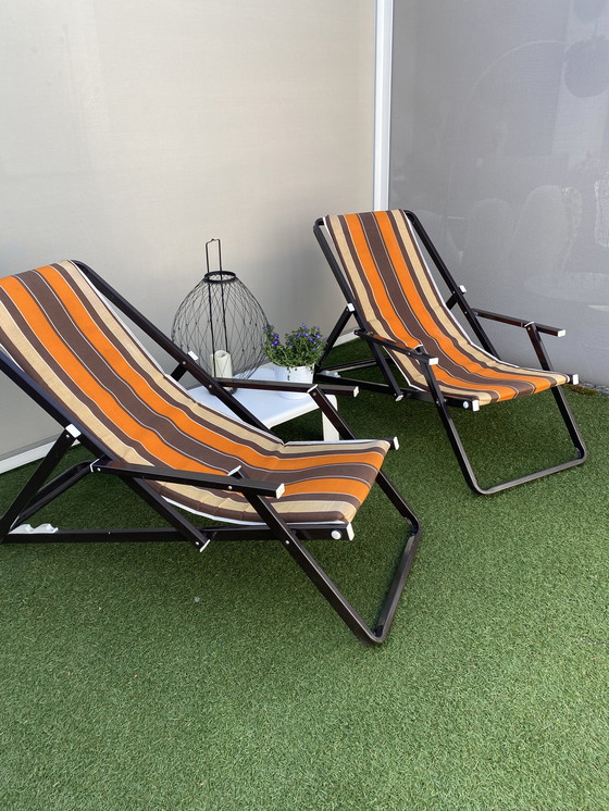 Image 1 of 2 pieces space age Lounge garden chairs