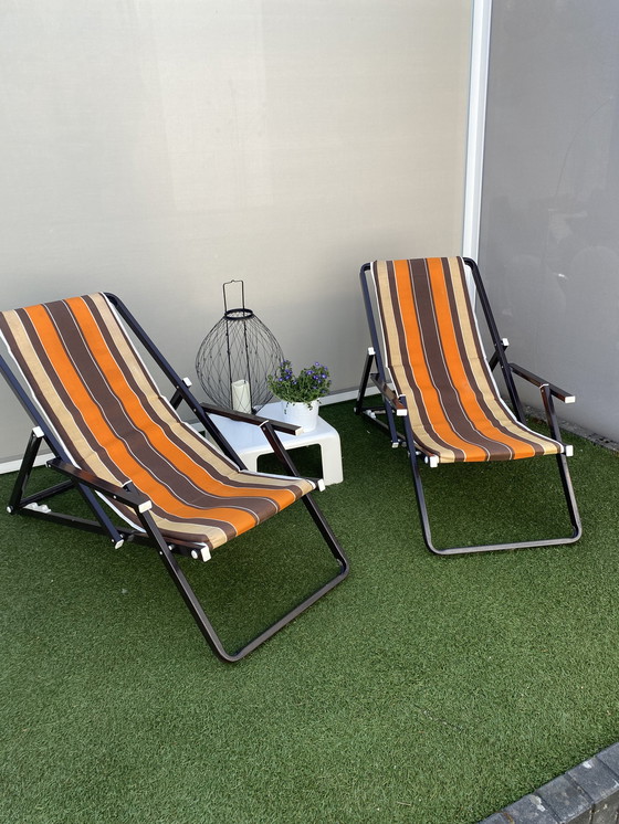 Image 1 of 2 pieces space age Lounge garden chairs