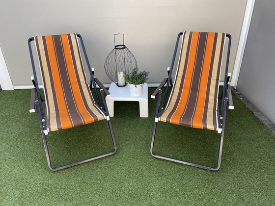 Image 1 of 2 pieces space age Lounge garden chairs