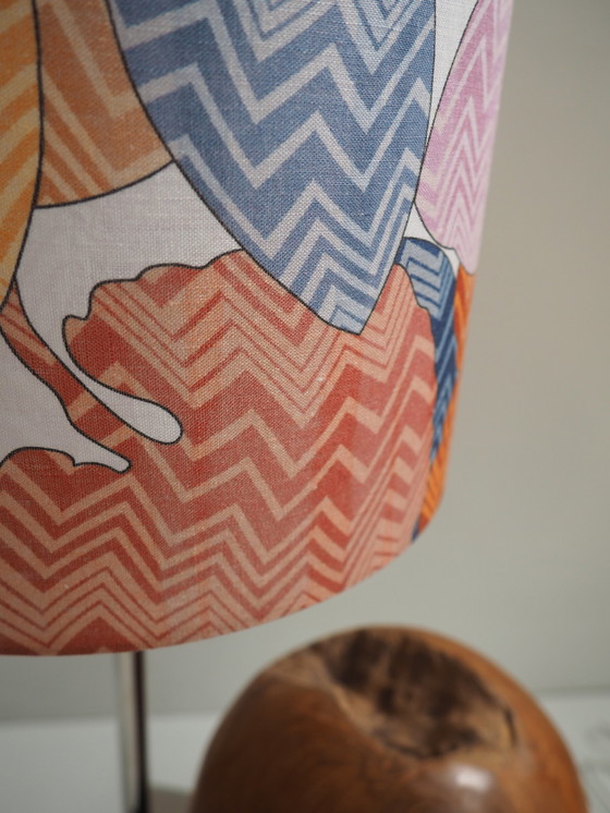 Image 1 of Natural Teak Ball Lamp/ Shadow Missoni Fabric