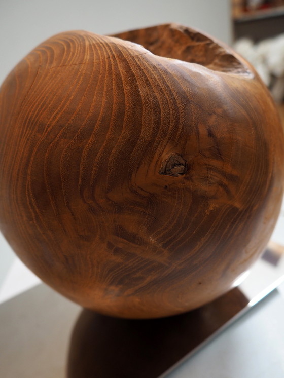 Image 1 of Natural Teak Ball Lamp/ Shadow Missoni Fabric