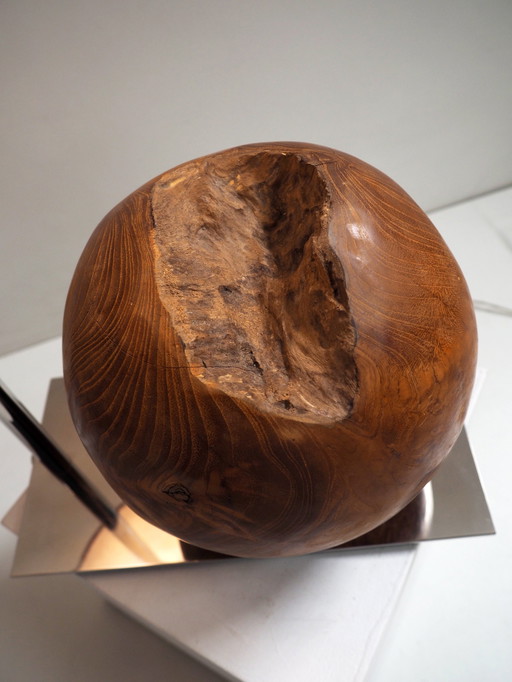 Natural Teak Ball Lamp/ Shadow Missoni Fabric