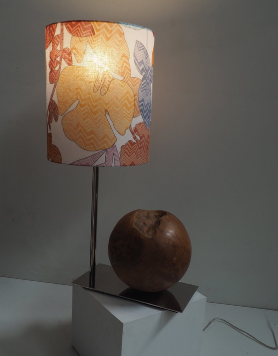 Image 1 of Natural Teak Ball Lamp/ Shadow Missoni Fabric