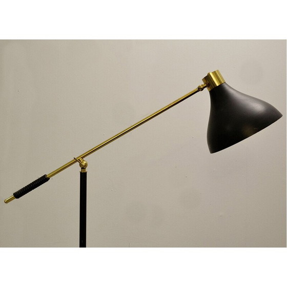 Image 1 of Vintage marble floor lamp and brass arms for Stilnovo, 1950