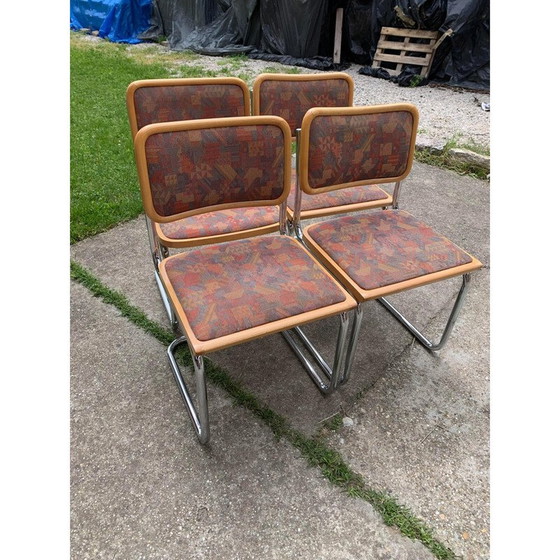 Image 1 of Set of 4 mid century upholstered Cesca chairs, Italy 1970s