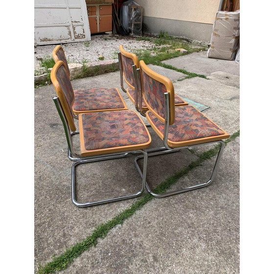 Image 1 of Set of 4 mid century upholstered Cesca chairs, Italy 1970s