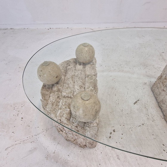 Image 1 of Vintage fossil stone coffee table by Magnussen Ponte, 1980