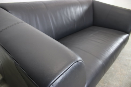 Image 1 of Divano di design a tre posti Rolf Benz 322 Club Sofa in pelle nera