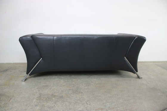 Image 1 of Divano di design a tre posti Rolf Benz 322 Club Sofa in pelle nera