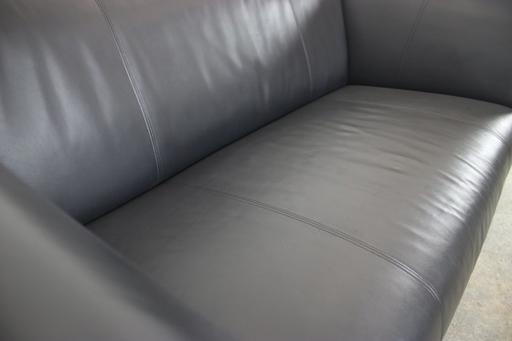 Image 1 of Divano di design a tre posti Rolf Benz 322 Club Sofa in pelle nera