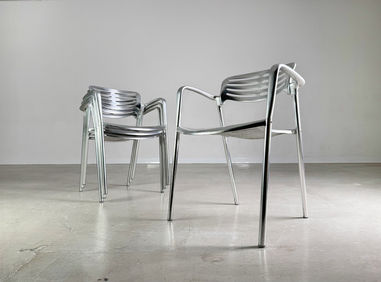 Set of 4 Toledo chairs Amat-3 Jorge Pensi aluminum design Set of 4 Toledo chairs Amat-3 Jorge Pensi aluminum design