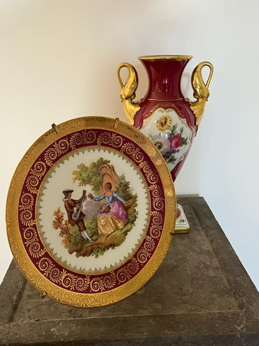 Limoges vase and plate