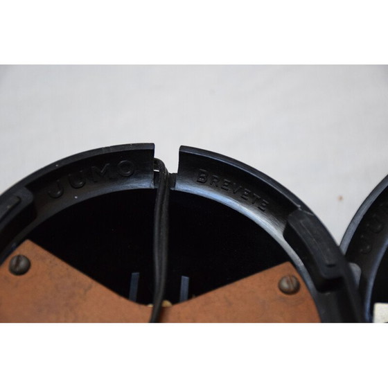 Image 1 of Coppia di lampade vintage in bachelite marrone a bolide di Lucidus Bloc per Gustav Miklos, 1945