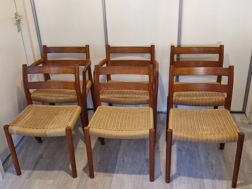 6X Niels Otto Moller Chair Model 84