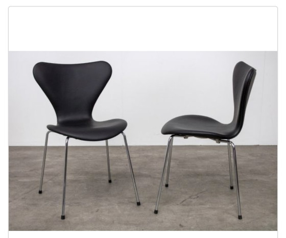 Image 1 of 6x chaises en cuir papillon Fritz Hansen