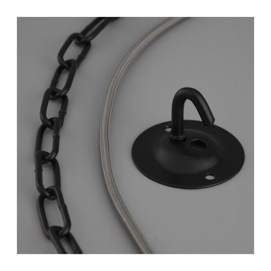 Image 1 of Lampada a sospensione industriale vintage in acciaio ossidato proveniente dal blocco orientale