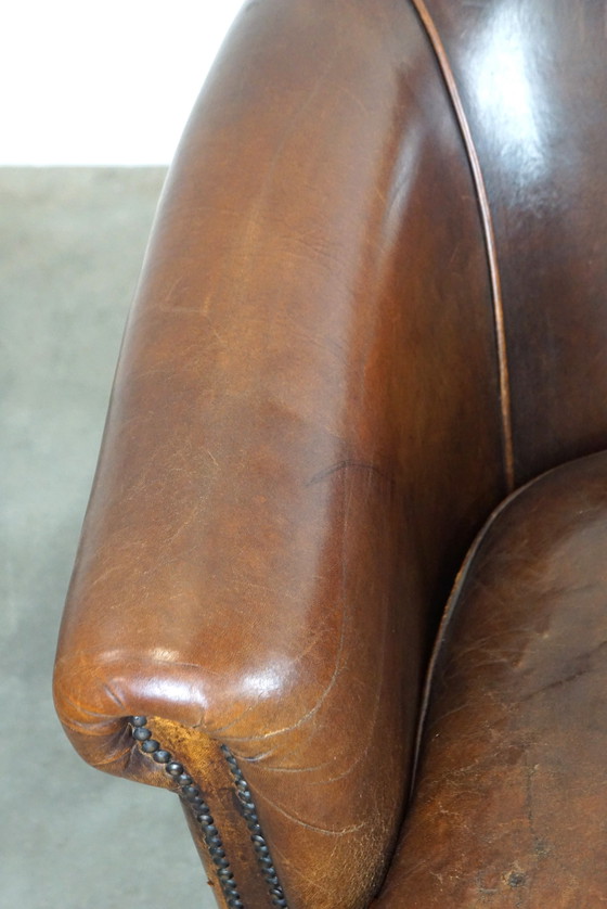 Image 1 of 2 x Club chair made of sheep leather